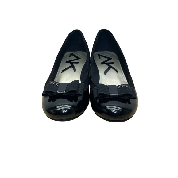 Anne Klein Sport Women’s Black Patent Leather Bow Slip-On Wedge Pumps Size 8.5M - Picture 2 of 10
